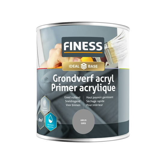 Afbeeldingen van FINESS GRONDVERF ACRYL 750 ML GRIJS