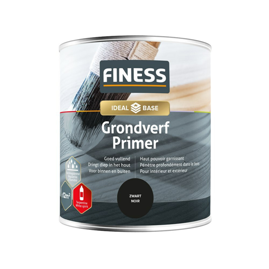Afbeeldingen van FINESS GRONDVERF ZWART 750 ML