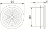 Afbeeldingen van VENTILATIEROOSTER & HOGE MONTAGEBUS & KLEMRING ALU-LOOK Ø125MM
