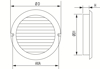 Afbeeldingen van SCHOEPENROOSTER & MUGGENNET KUNSTSTOF ALU-LOOK Ø125MM