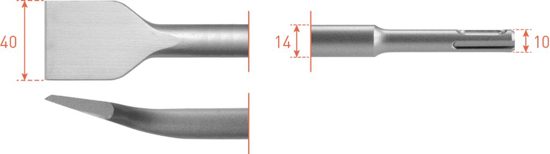 Afbeeldingen van SDS-PLUS SPADEBEITEL GEBOGEN, 40X250