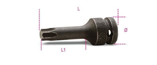 Afbeeldingen van BETA 720TX SLAGDOP TORX 1/2" T40 OP=OP