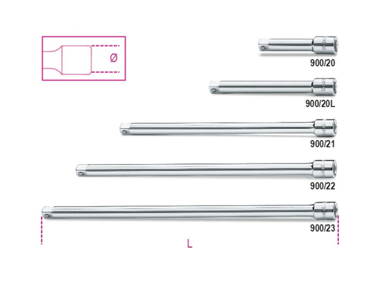 Afbeeldingen van BETA 900/20L VERLENGSTUK 1/4" 100MM OP=OP