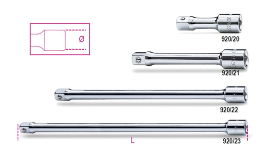 Afbeeldingen van BETA 920/20 VERLENGSTUK 1/2" 75MM OP=OP
