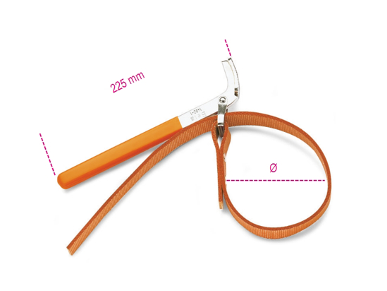 Afbeeldingen van BETA 1490/1 OLIEFILTERSLEUTEL MET CANVASBAND MAX. 160MM OP=OP