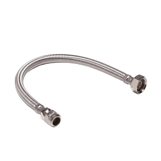 Afbeeldingen van FLEXIBELE AANSLUITSLANG KIWA RVS 35CM 3/8" BINNENDRAAD X12MM KNEL