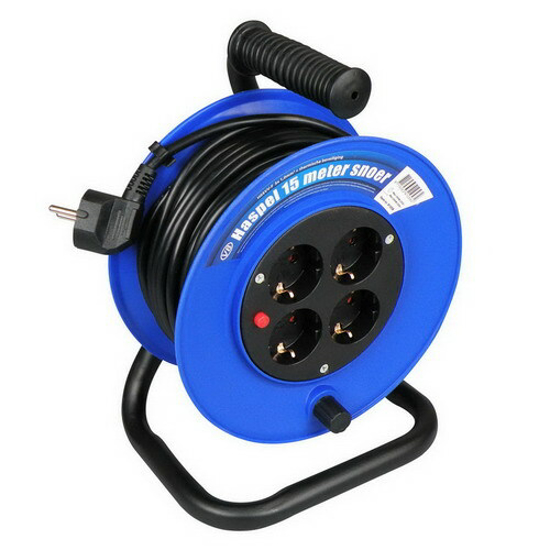 Afbeeldingen van HASPEL 15METER 4V 3X1,0MM² + RA 15METER VERLENGKABEL HASPEL