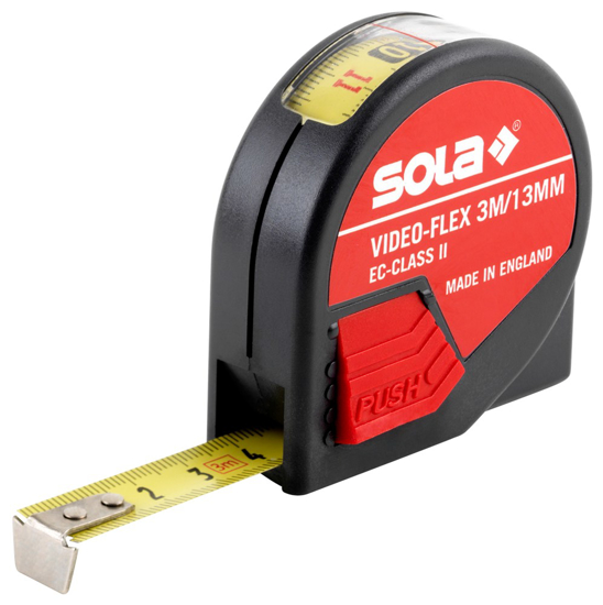 Afbeeldingen van SOLA ROLBANDMAAT VIDEO-FLEX MET AFLEESVENSTER EG-KLASSE 2 SB VF 3MTR NMB##