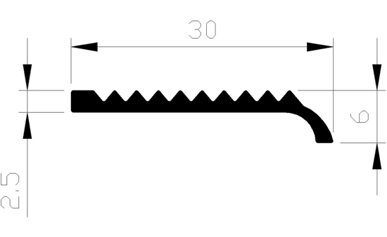 Afbeeldingen van TRAPKANT ALUMINIUM 30MM - 1MTR