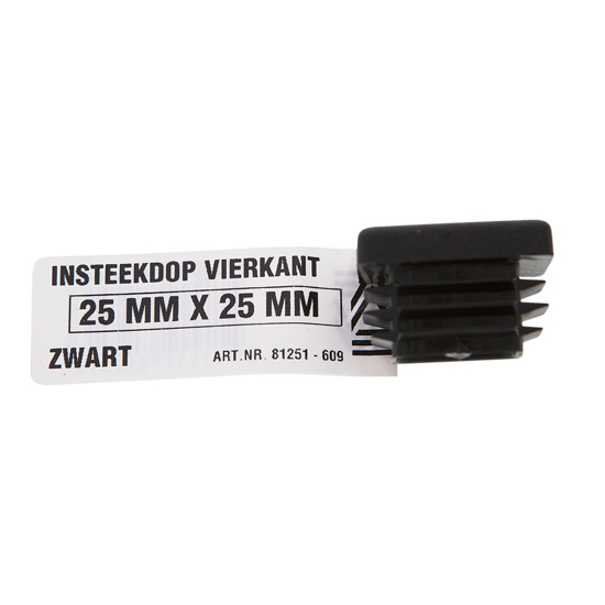 Afbeeldingen van DELTAFIX INSTEEKDOP VIERKANT ZWART 25MM X 25MM