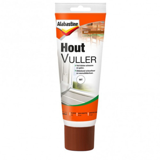 Afbeeldingen van ALABASTINE HOUTVULLER WIT TUBE 330GR