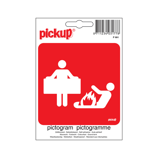 Afbeeldingen van STICKER BLUSDEKEN PICTO 100X100 MM