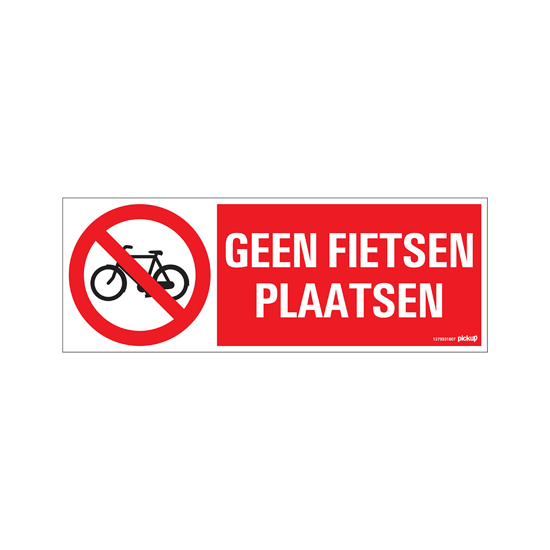 Afbeeldingen van BORD GEEN FIETSEN PLAATSEN 330X120 MM