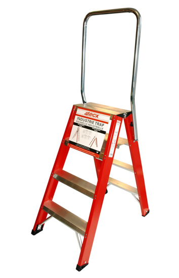 Afbeeldingen van TRAP DUBBEL OPLOOPBAAR ALUMINIUM 2 X 6 TREDES MET BEUGEL 4T