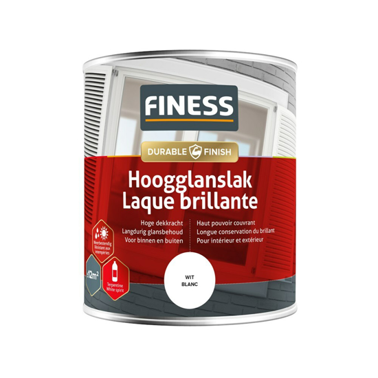 Afbeeldingen van FINESS HOOGGLANSLAK 750 ML 1410 WIT