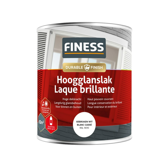 Afbeeldingen van FINESS HOOGGLANSLAK 750 ML 14205 RAL 9010