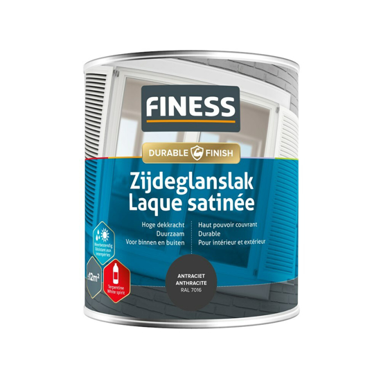 Afbeeldingen van FINESS ZIJDEGLANSLAK 750 ML 14203 RAL 7016