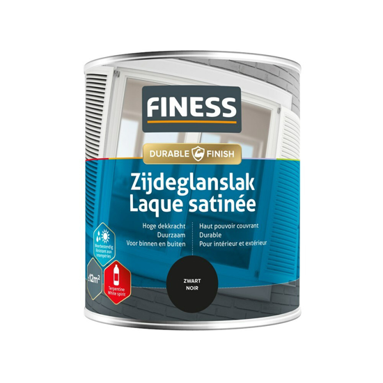 Afbeeldingen van FINESS ZIJDEGLANSLAK 750 ML 1428 ZWART