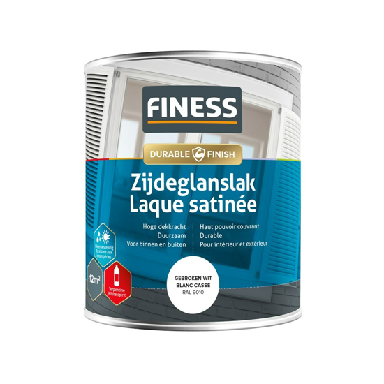 Afbeeldingen van FINESS ZIJDEGLANSLAK 750 ML 14205 RAL 9010