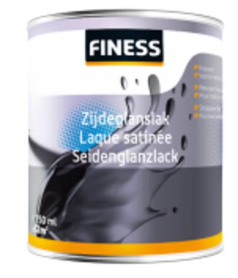 Afbeeldingen van FINESS ZIJDEGLANSLAK 250 ML 1428 ZWART