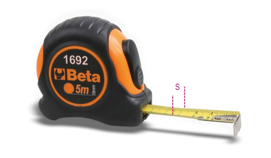 Afbeeldingen van BETA 1692/5 ROLBANDMAAT SCHOKBESTENDIG KLASSE II 5MTR OP=OP