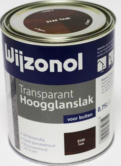 Afbeeldingen van WIJZONOL TRANPARANT HOOGGLANSLAK 750ML 3120 TEAK