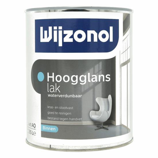 Afbeeldingen van WIJZONOL INTERIEUR HOOGGLANSLAK AQUA BASIS TRANSPARANT 1 LITER