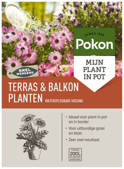 Afbeeldingen van POKON TERRAS & BALKON PLANTEN VOEDINGSKORREL 800GR