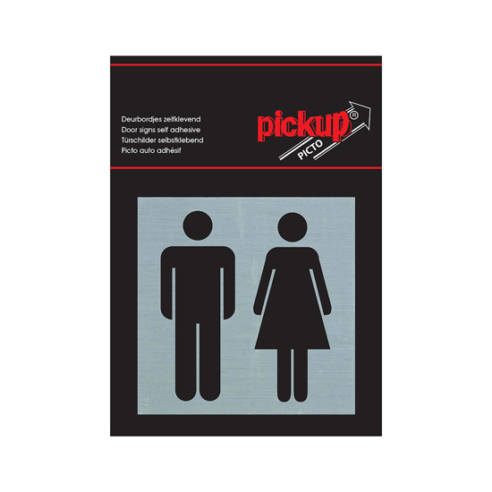 Afbeeldingen van BORD ALULOOK DAMES/HEREN PICTO 80X80 MM ZELFKLEVEND