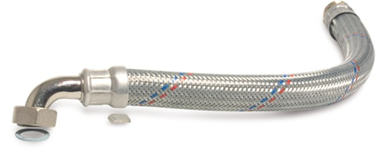 Afbeeldingen van GEVLOCHTEN SLANG STAAL GEGALV. HAAKS 1"BUI X 1" WARTEL BI.DRAAD 50CM