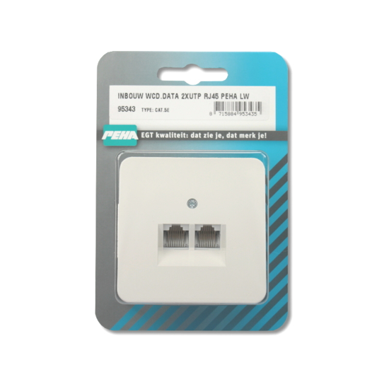 Afbeeldingen van INBOUW WCD.DATA 2XUTP RJ45 PEHA LW