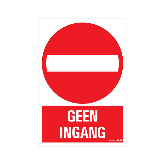 Afbeeldingen van BORD GEEN INGANG 230X330 MM