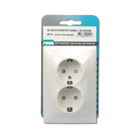 Afbeeldingen van INB.STOPCONTACT DUBBEL+RA BADORA LW
