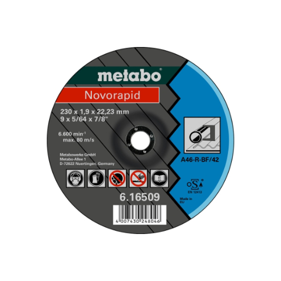 Afbeeldingen van METABO DOORSLIJPSCHIJF NOVARAPID STAAL Ø 230X1,0X22,23 MM