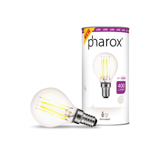 Afbeeldingen van PHAROX F-LED KOGEL DIM 827 H 4W E14