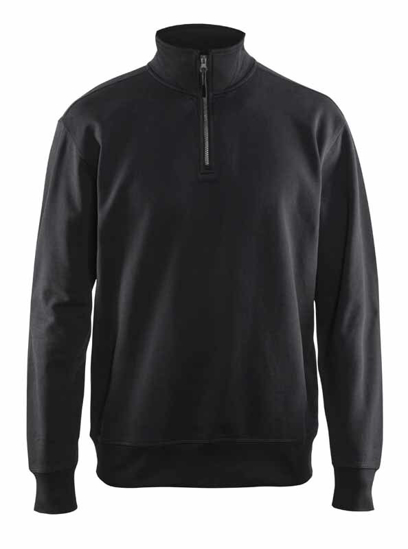 Afbeeldingen van SWEATSHIRT MET HALVE RITS ZWART XL 336911589900XL