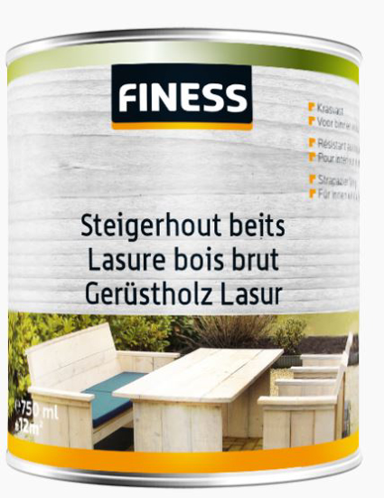 Afbeeldingen van FINESS STEIGERHOUTBEITS 2,5 LT WHITE-WASH