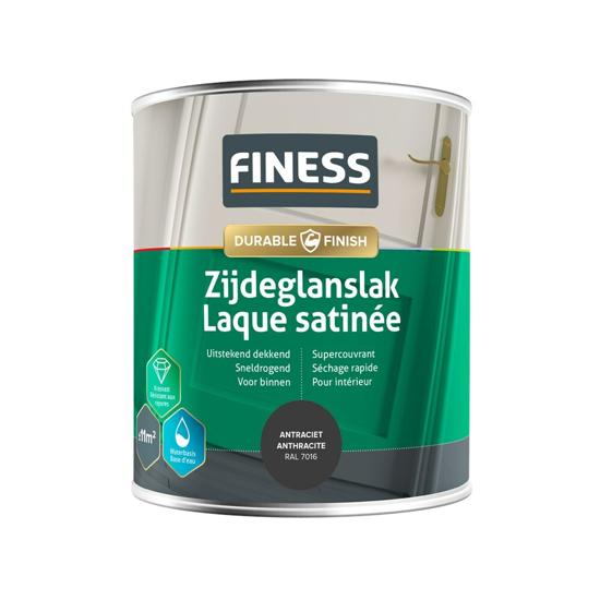 Afbeeldingen van FINESS ZIJDEGLANSLAK WB 750 ML 14203 RAL 7016
