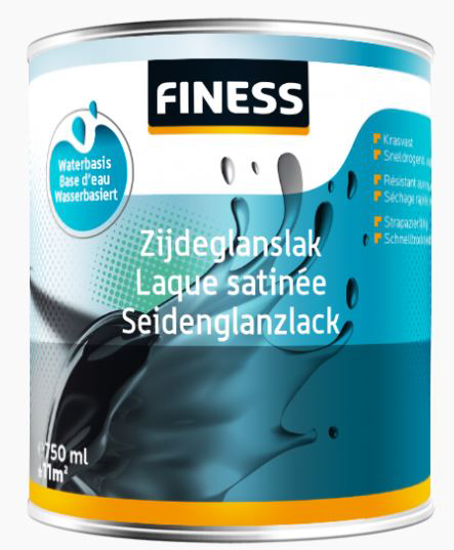 Afbeeldingen van FINESS ZIJDEGLANSLAK WB 250 ML 1405 ZILVER