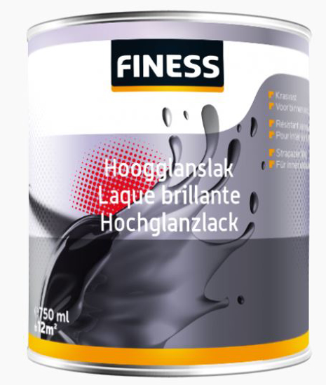Afbeeldingen van FINESS HOOGGLANSLAK 250 ML 14205 RAL 9010
