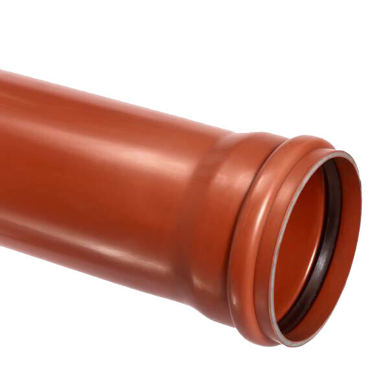 Afbeeldingen van OMNIPLAST - PVC-U RIOOLBUIS Ø160X4.7MM - 5 MTR. - SN8 - ROOD