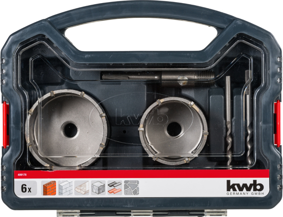 Afbeeldingen van KWB HOLLE BOORKROONEN SET HARDMETAAL, 6-DELIG (68, 82 MM)