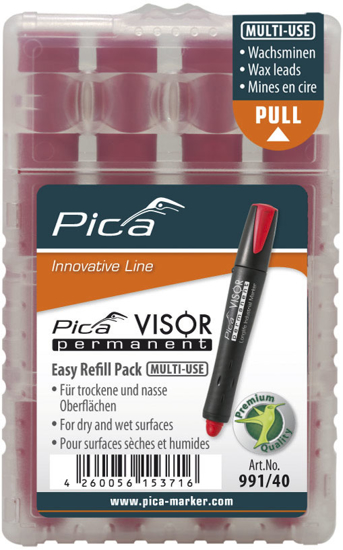 Afbeeldingen van PICA 991/40 VISOR PERMANENT NAVULLING ROOD