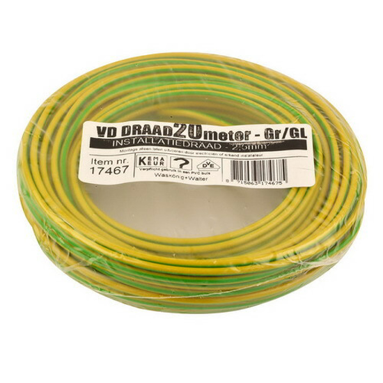 Afbeeldingen van VD-DRAAD 2,5 MM² GEEL/GROEN - 20METER