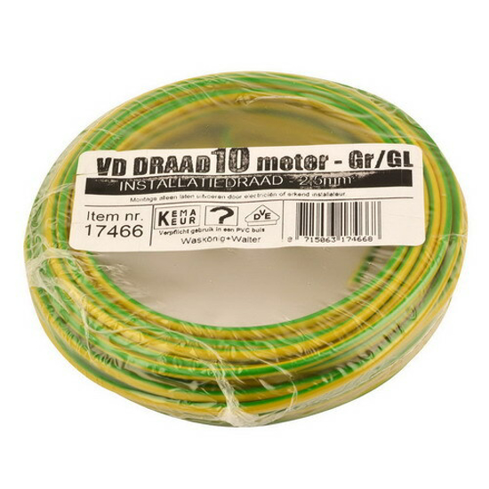 Afbeeldingen van VD-DRAAD 2,5 MM² GEEL/GROEN - 10METER