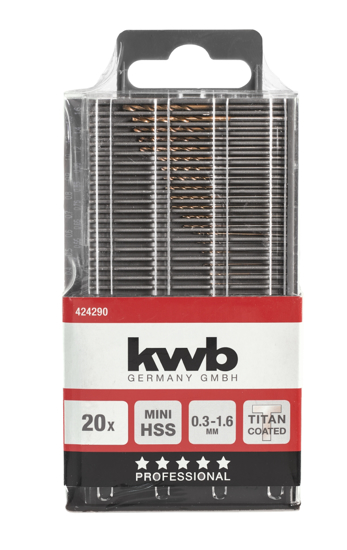Afbeeldingen van KWB METAALBORENSET SPIRAALBOREN HSS-M2 TITAN 0,3-1,6 MM 20DLG
