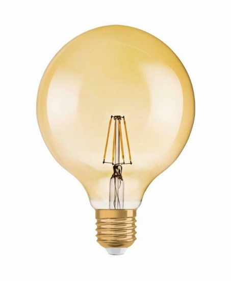 Afbeeldingen van OSRAM VINTAGE 1906 GLOBE 35 LED FILAMENT 4W 824 GOLD E27