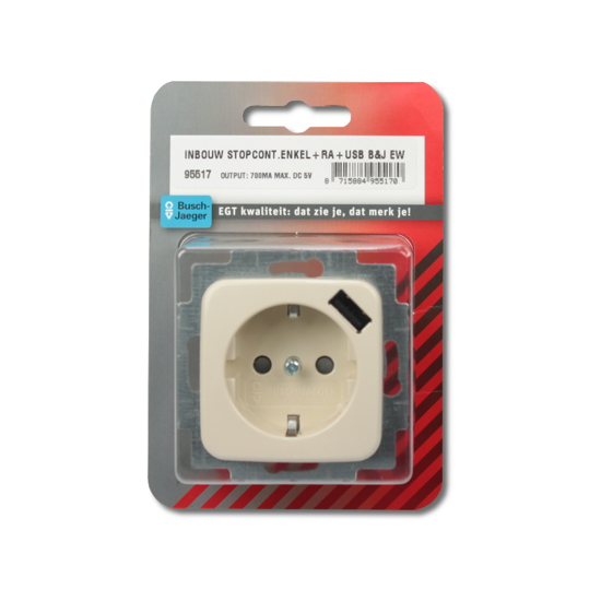 Afbeeldingen van STOPCONT.ENKEL+RA+USB B&J REFLEX EW