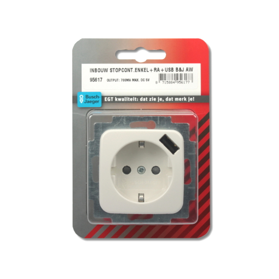 Afbeeldingen van STOPCONT.ENKEL+RA+USB B&J REFLEX AW