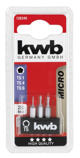 Afbeeldingen van KWB 3 BITS 28 MM MICRO PENTALOBE KAART